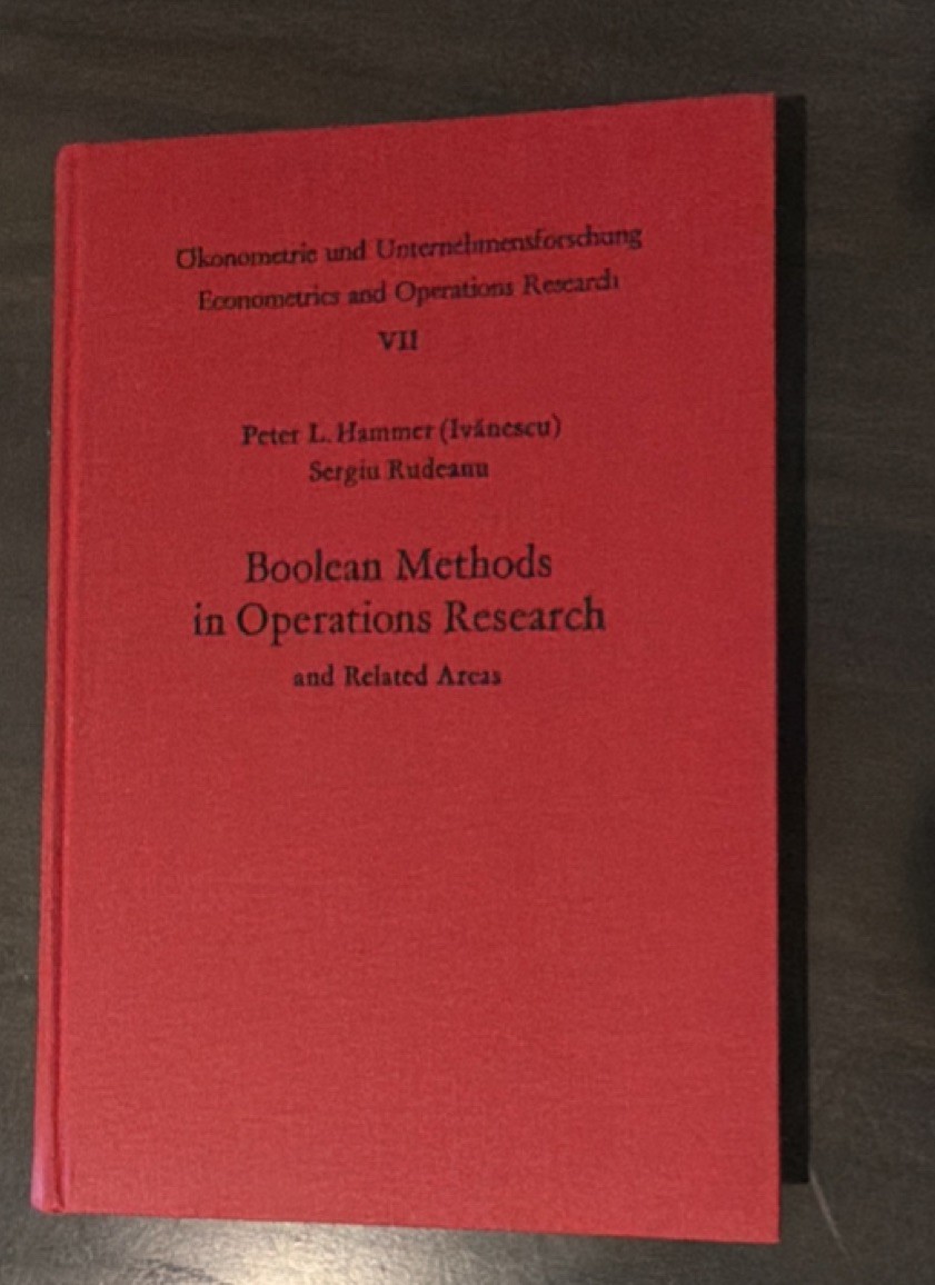 Springer-Verlag Boolean Methods in Operations Research Hardcover 1968