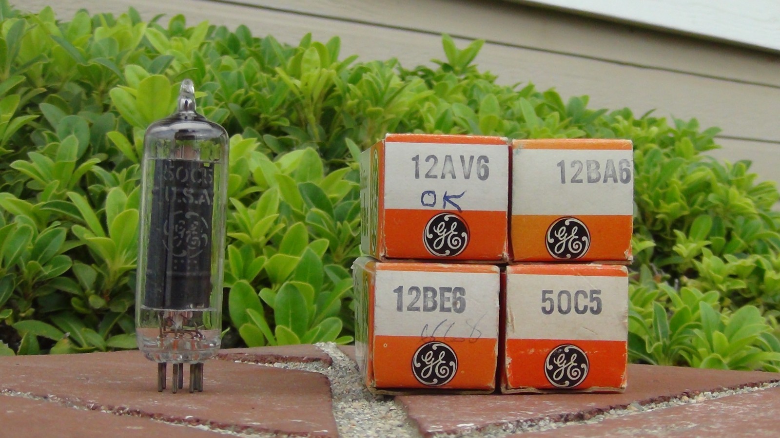 12AV6 12BA6 12BE6 50C5 NOS GE Tube Set Hallicrafters S-120 SW/AM Rcvr-Free Ship