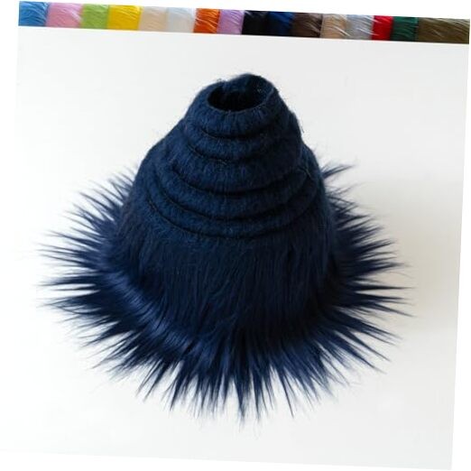 Plush Faux Fur Fabric Precut Strips Fluffy Fuzzy Craft 4 x 62 inch Navy Blue