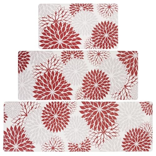 PVC Anti-Fatigue Kitchen Mats Set of 3, Non-Slip Kitchen Rugs, Comfort 