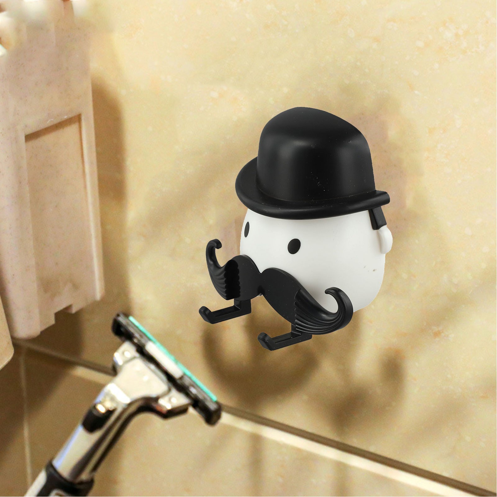 Convenient Punchfree Shaver Holder Neatly Organize For Bathroom Accessories