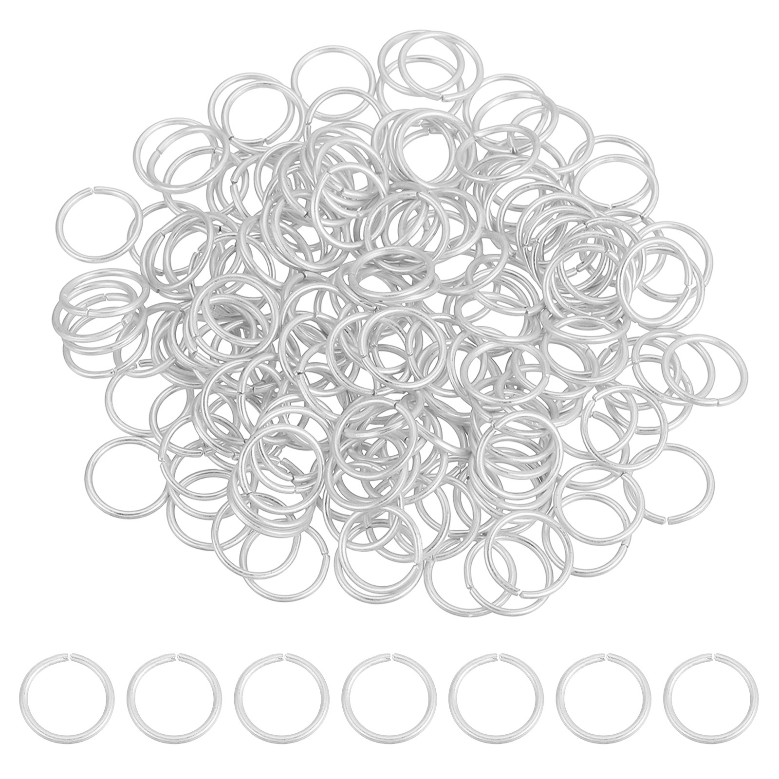 200 Pcs Open Jump Rings, 12mm Split Metal Ring 1.2mm Thick Connect, Mute Silver
