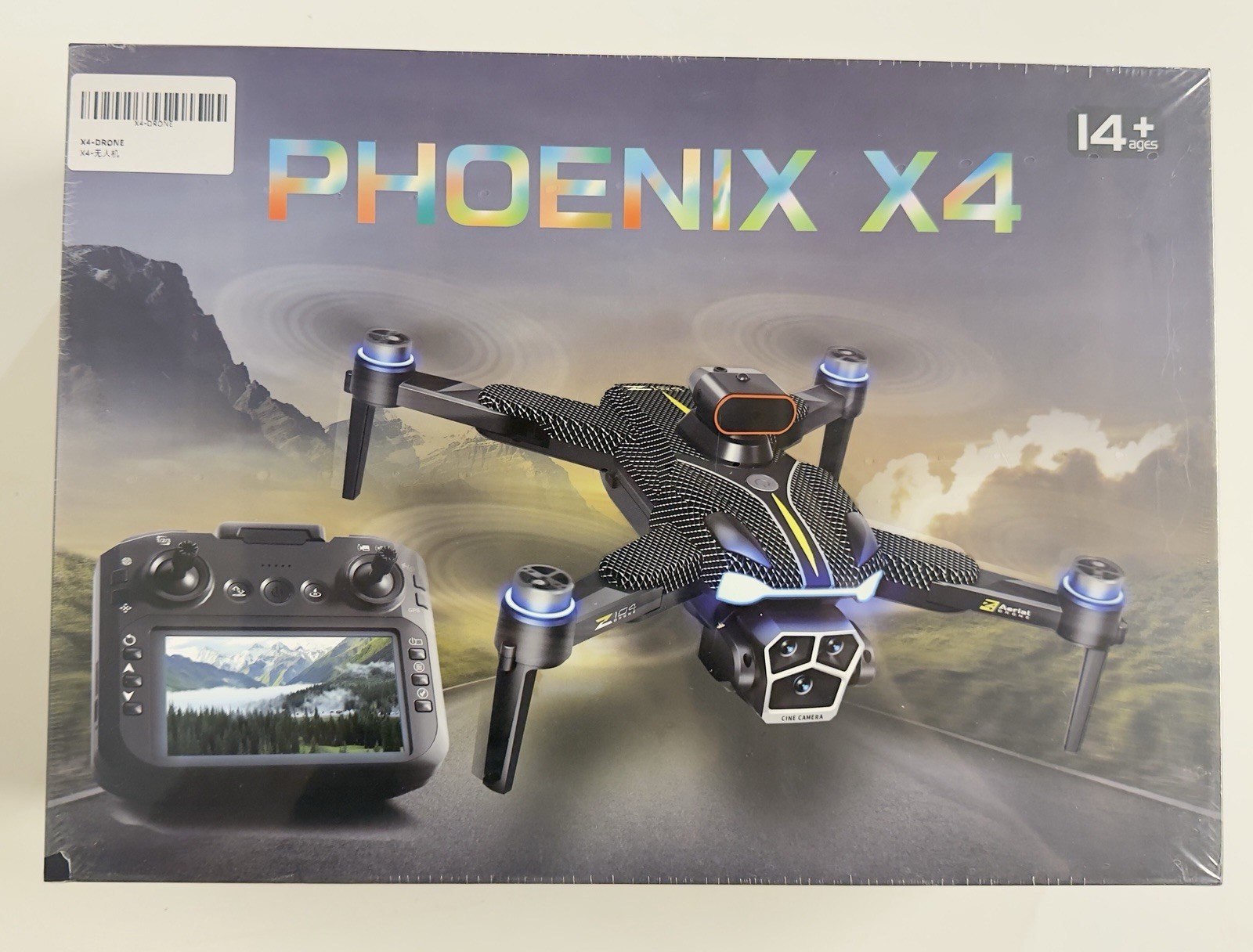 Phoenix X4 Drone Cinematic Camera Built In Screen Remote GPS NEW Sealed Box