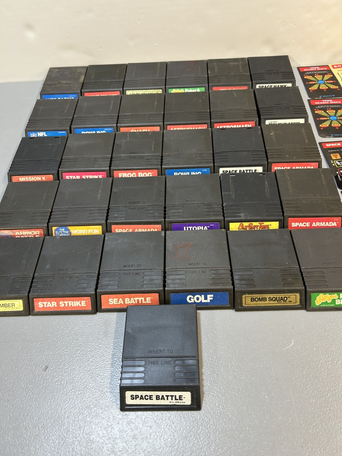 Large Lot of 31 Vintage Mattel  Video Games