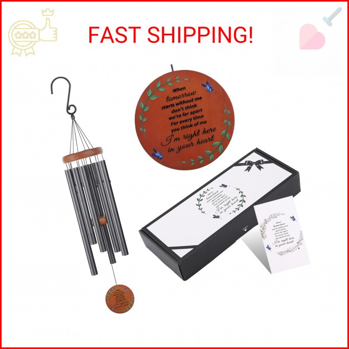 Memorial Wind Chimes for Loss of Mother or Father – Personalized Sympathy Wind C