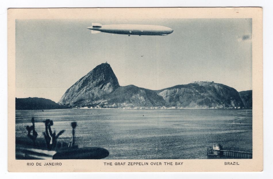 Zeppelin/Postal Flights AK ZEPPELIN Over Rio Tagged postcard (EA2484)