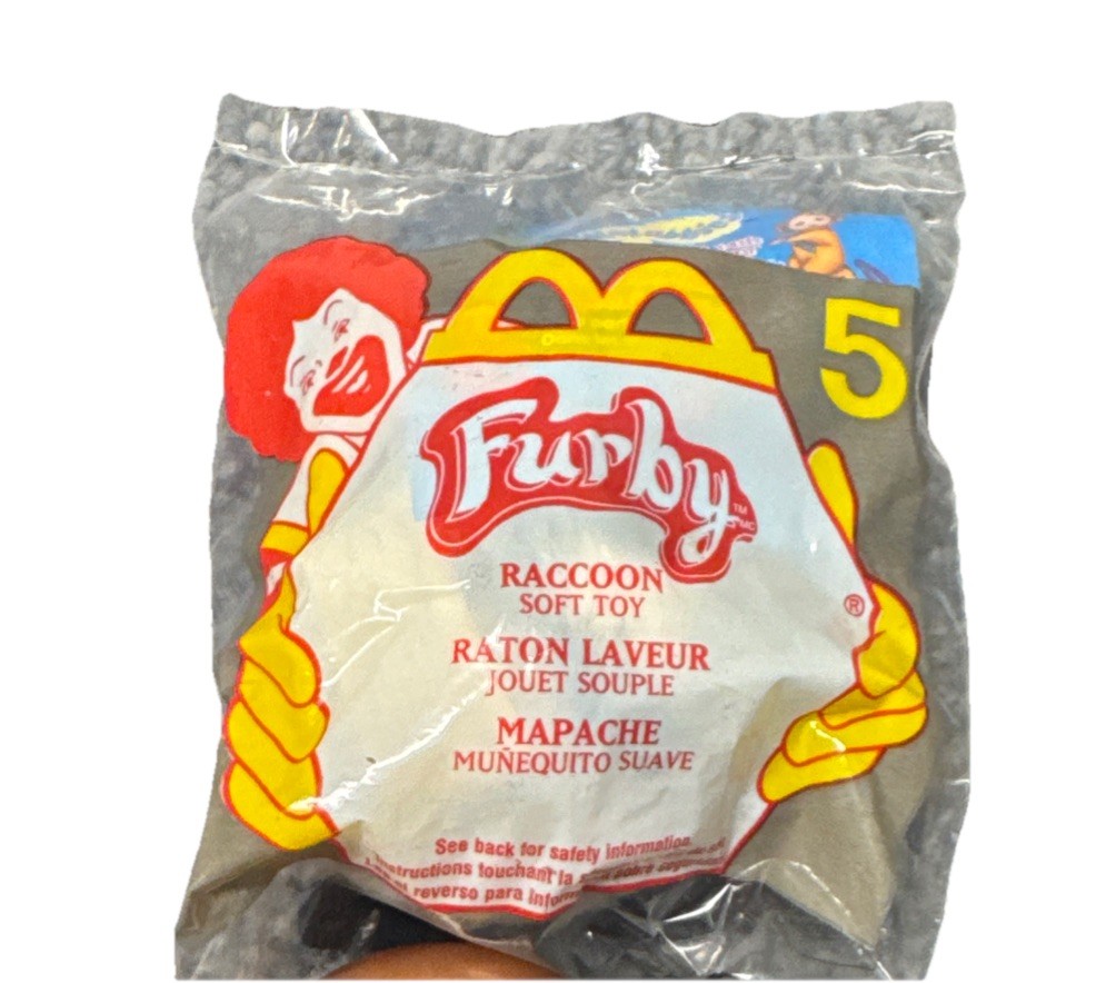 McDonalds 2000 Furby Raccoon Happy Meal Soft Toy #5 Vintage Collectible Plush