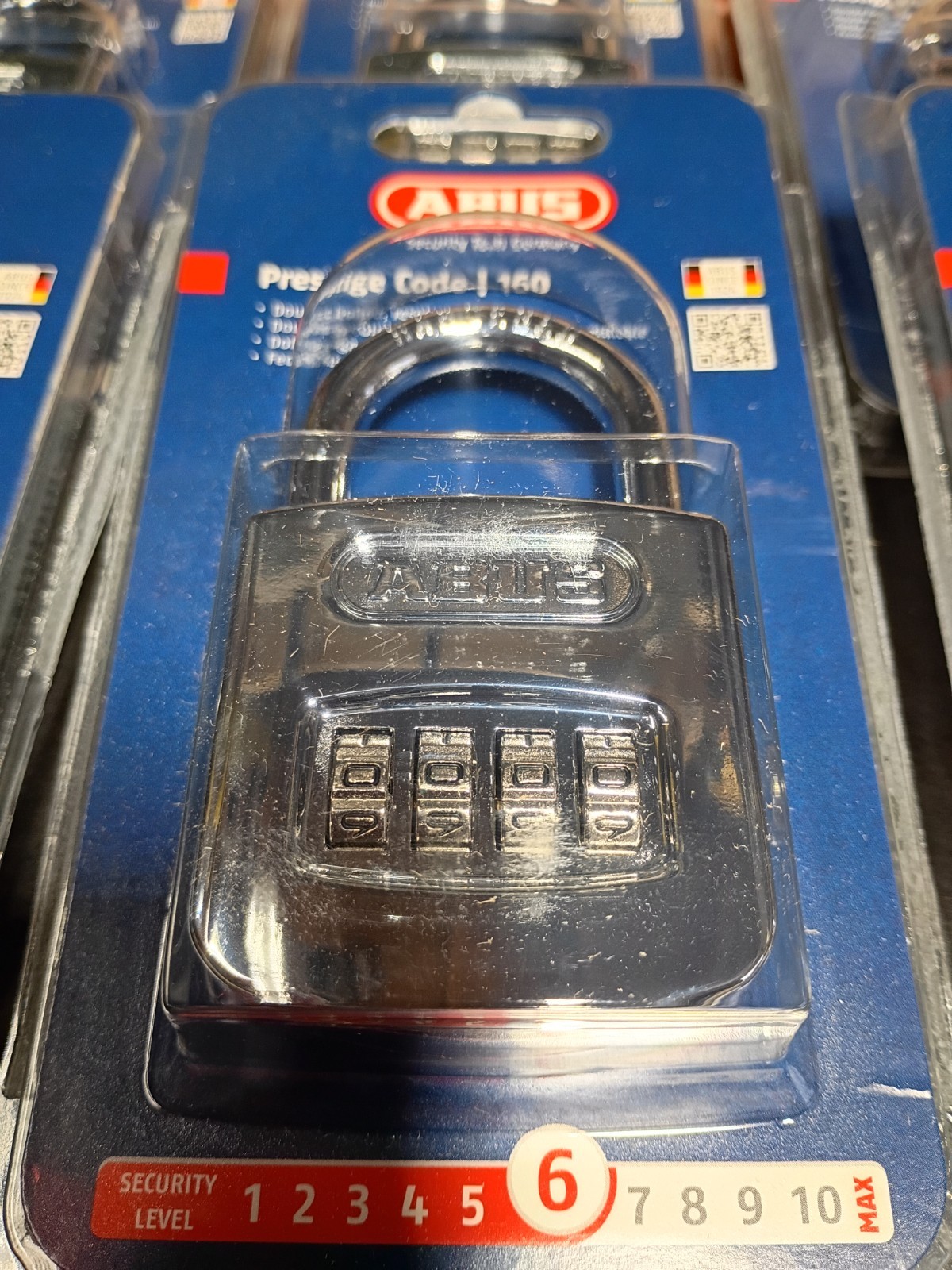 Qty 6 ABUS Prestige Code 160 Resettable Combination Padlock Hardened Steel