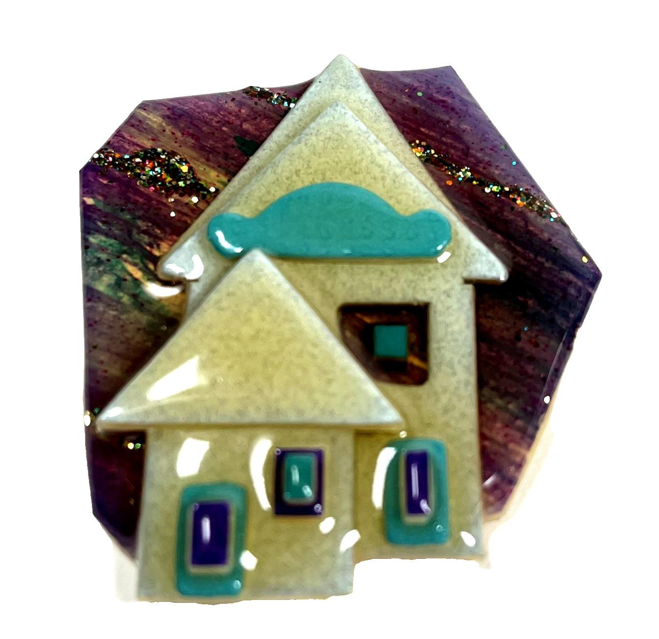 Vintage House Pins By Lucinda Tall Houses Glitter Sparkle