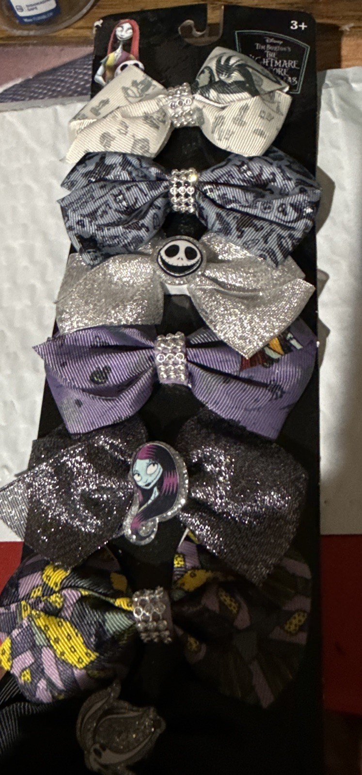 Disney The Nightmare Before Christmas 7-pack Hair Bow Clips - NEW Jack Skelton