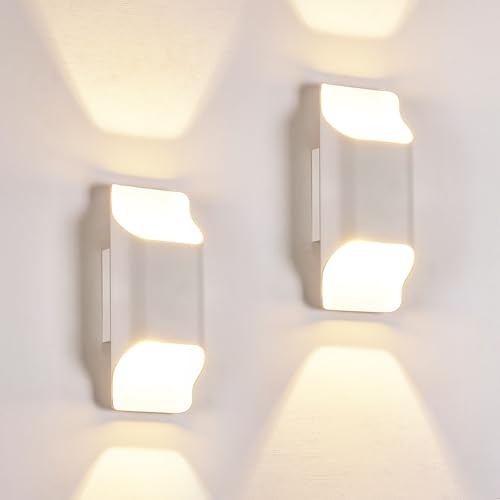 White 2Pack Wall Lights for Up and Wall Light, 5%-100% 2 pack Cream White