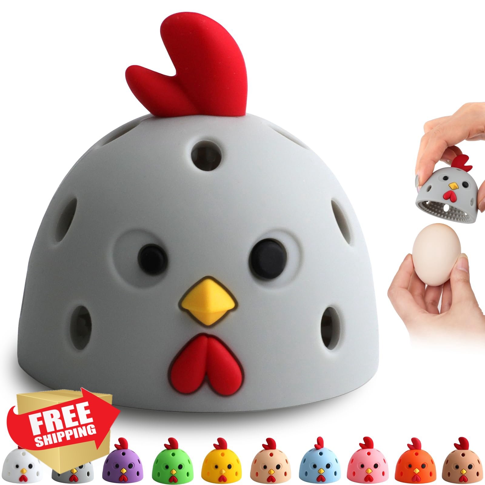 Grey Silicone Egg Brush Cleaner Scrubber for Fresh Eggs Veggies