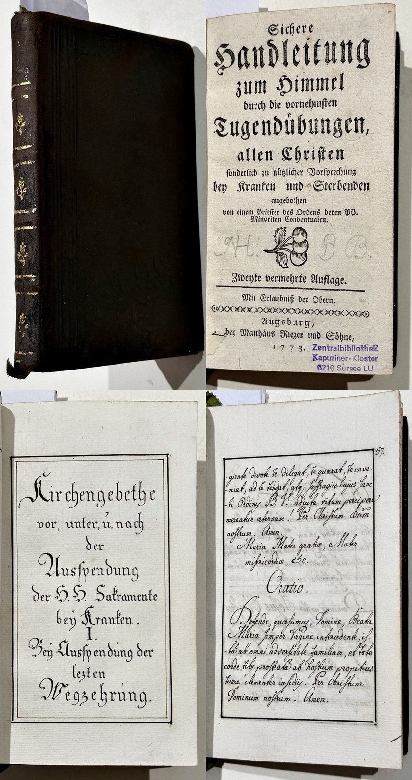 Handwriting Switzerland Anthology Ars Moriendi Sterbebegleitung Convent 1773