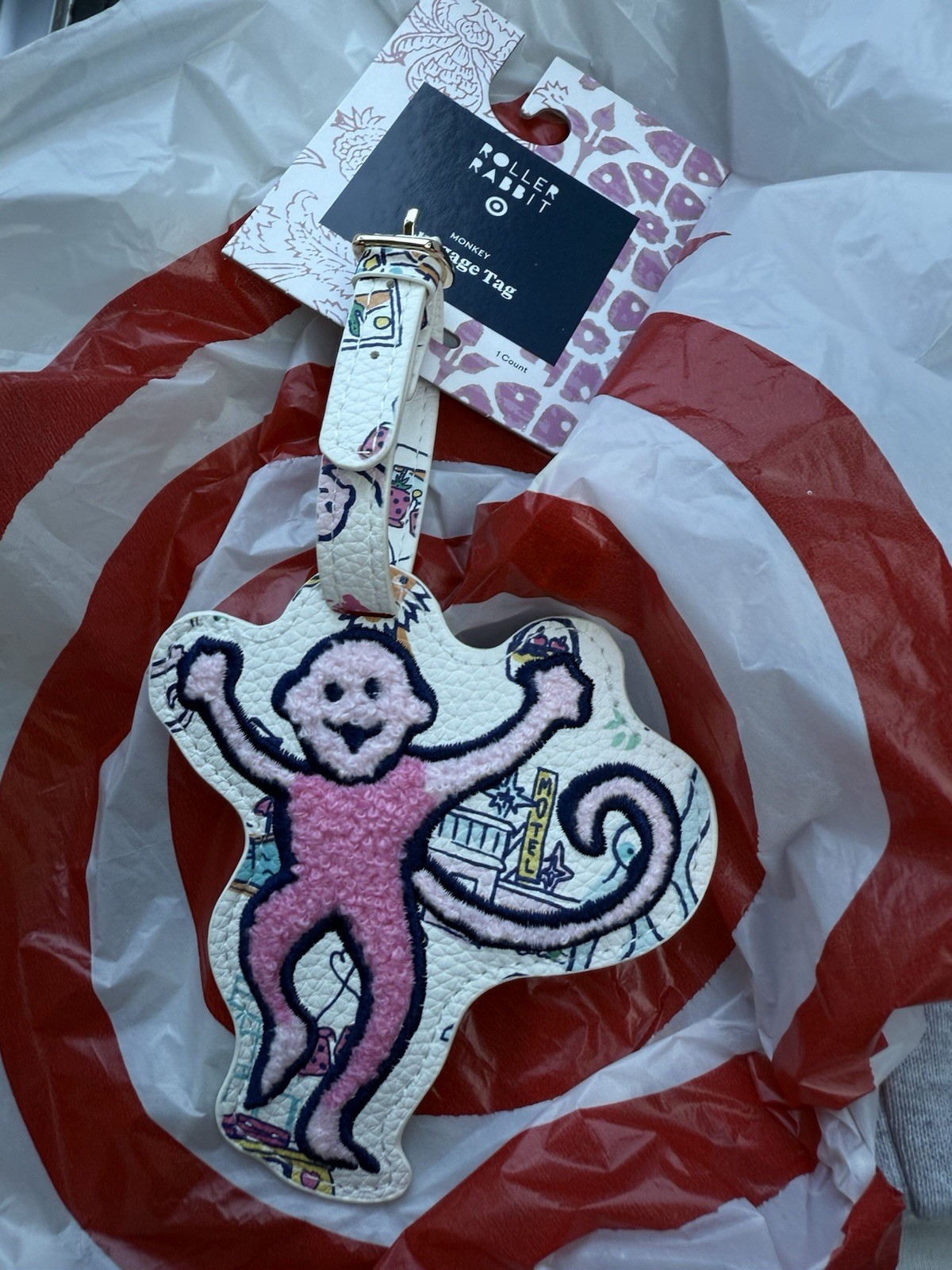 Roller Rabbit X Target Sea Life Monkey Luggage Tag ships today ROADTRIP NWT
