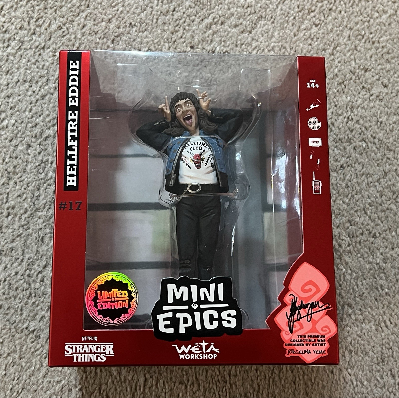 STRANGER THINGS Hellfire Club Eddie Munson Mini Epics Vinyl Figure
