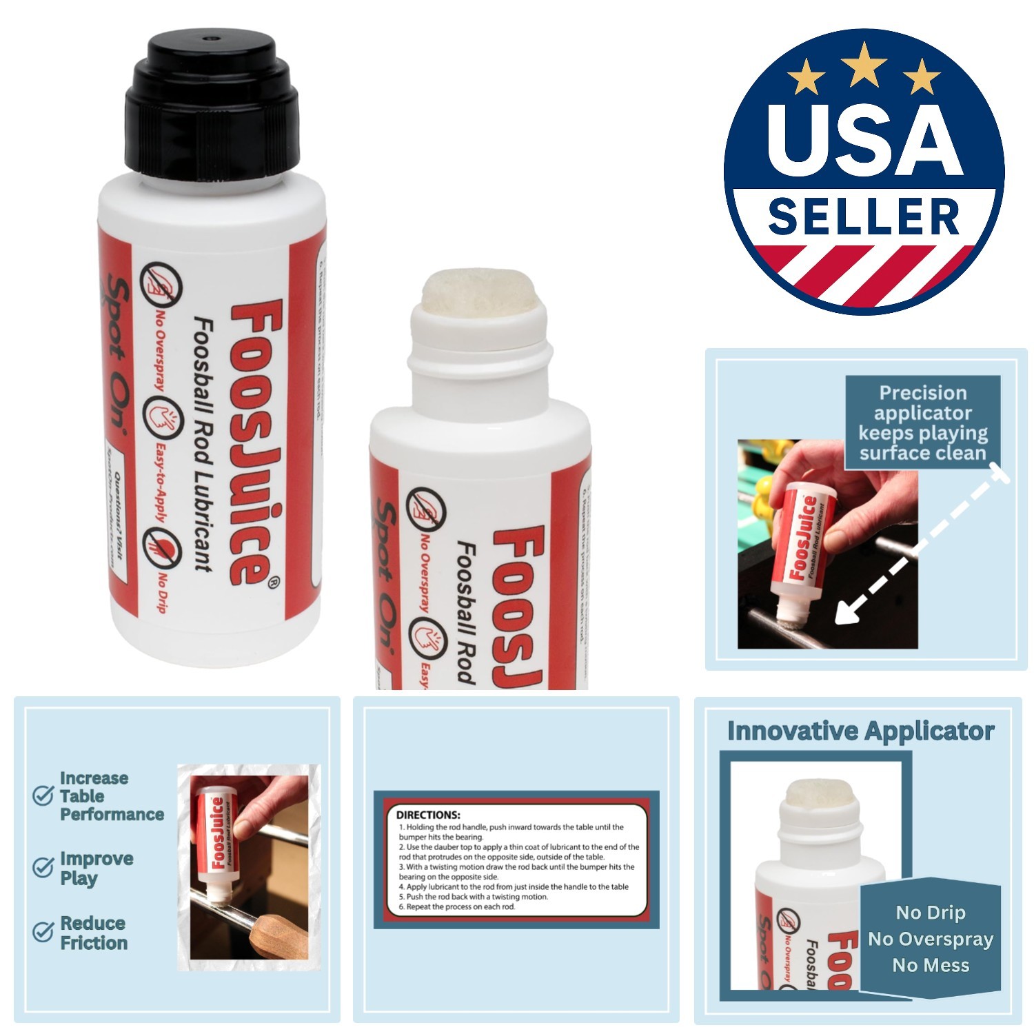 Long-Lasting Silicone Foosball Rod Lube with Innovative Dauber Top Applicator