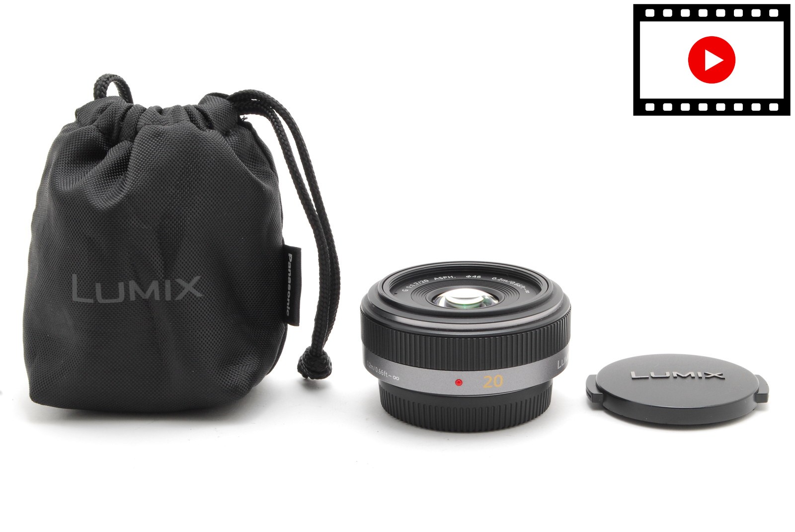 [Unused w/ Case] Panasonic LUMIX G 20mm f1.7 ASPH Pancake Lens H-H020 From JAPAN