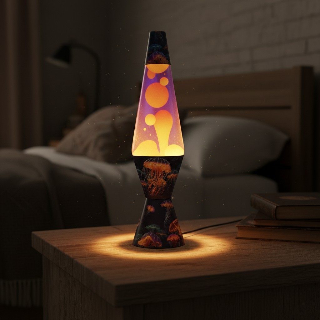 Calm Your Space - 14.5” Luminous Jellyfish Motion Lamp in Purple and Yellow