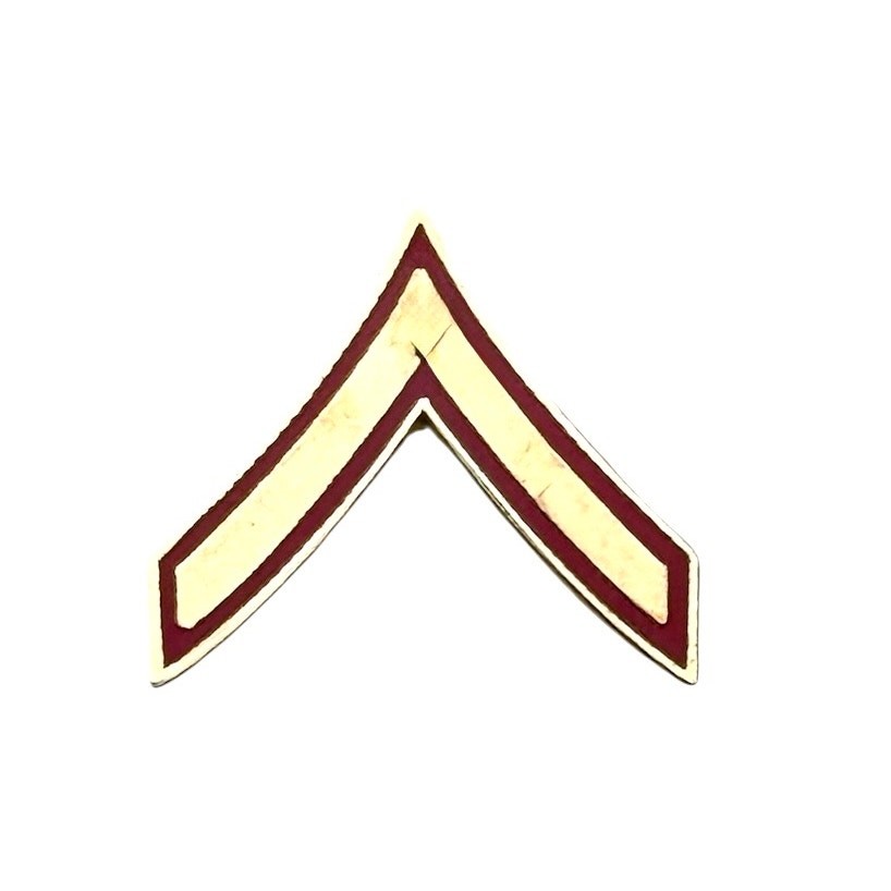 Licensed US Marine E2 PFC Stripe .75 inch Pin - Enamel Finish F1D25P