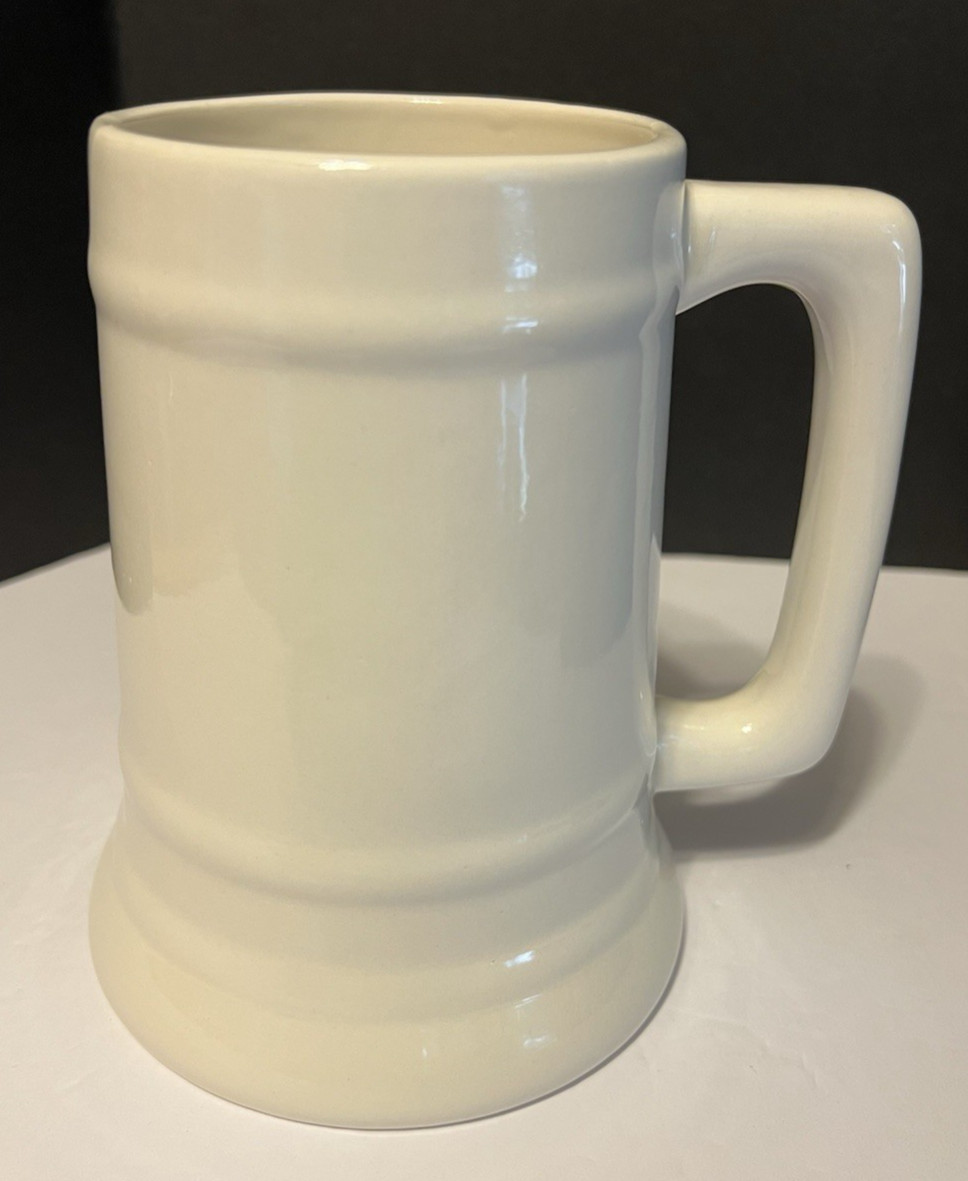 Plain White Pint Ceramic Beer Mug Glass-Classic Design-Excellent condition