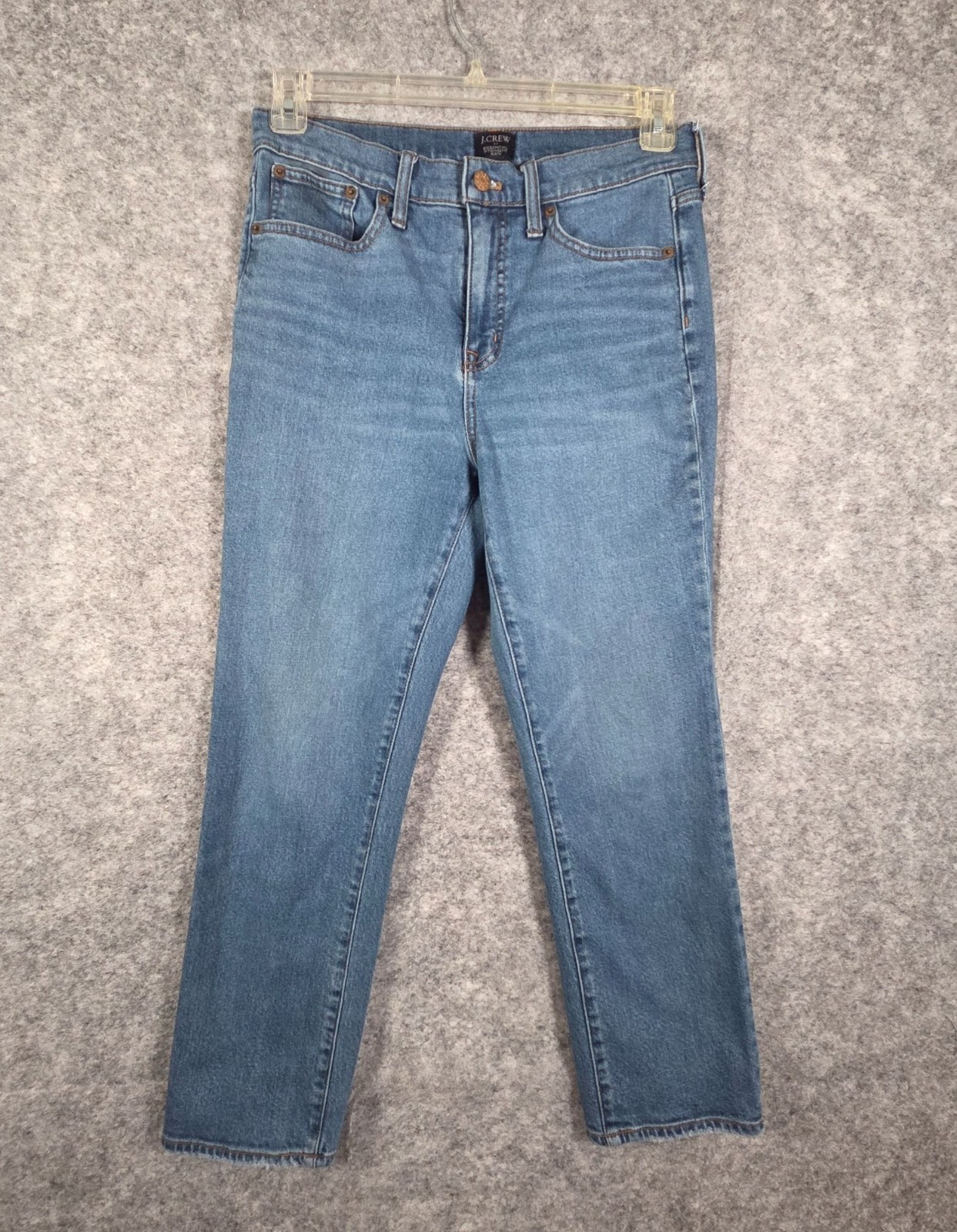 J.Crew Womens Essential Straight Leg Denim Jeans Blue Wash Size 29 Classic Prep