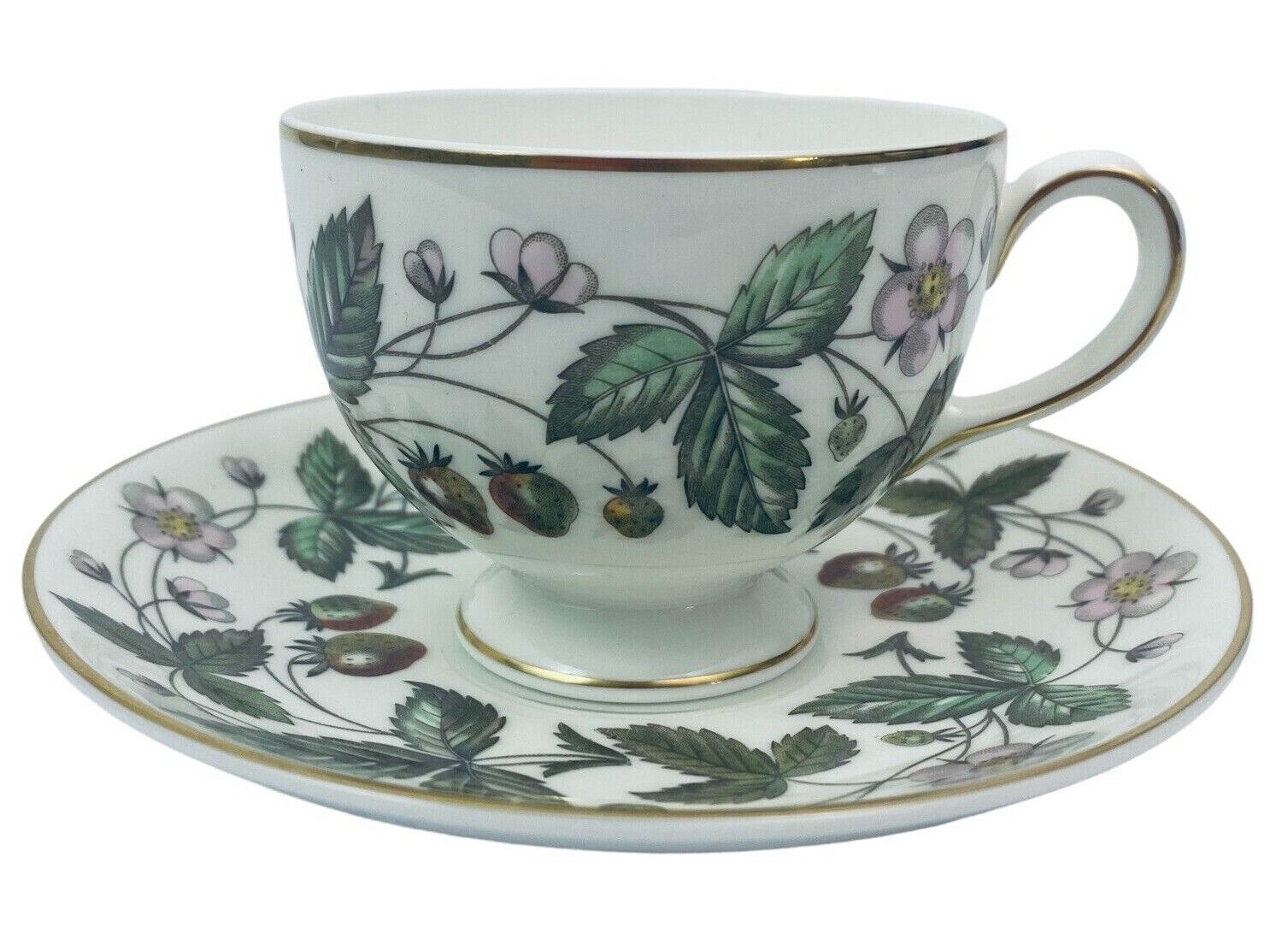 Wedgwood STRAWBERRY HILL Footed Cup & Saucer Set ~ PRISTINE ~ MULTIPLES