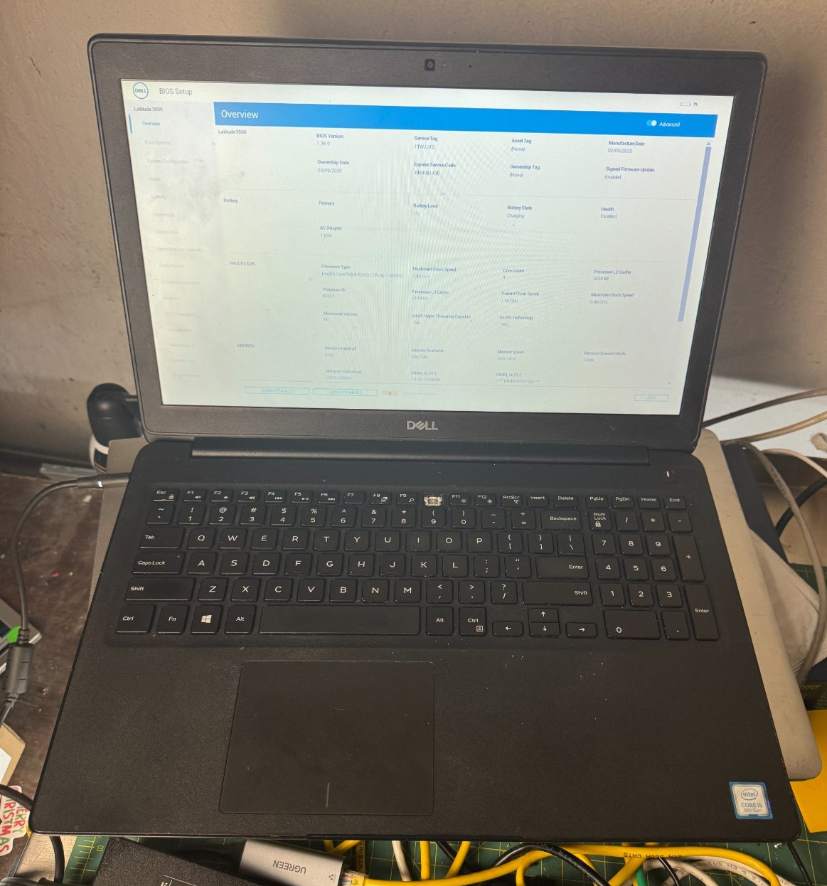 Dell Latitude 3500 Core i5-8265U, 8GB RAM, 15.6" Laptop for Repair #4739