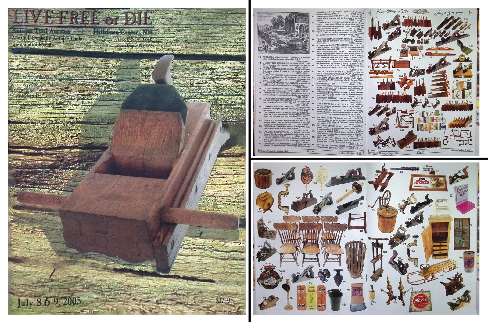 Full Color July, 2005 Antique Tool Auction Catalogue with Prices Realized