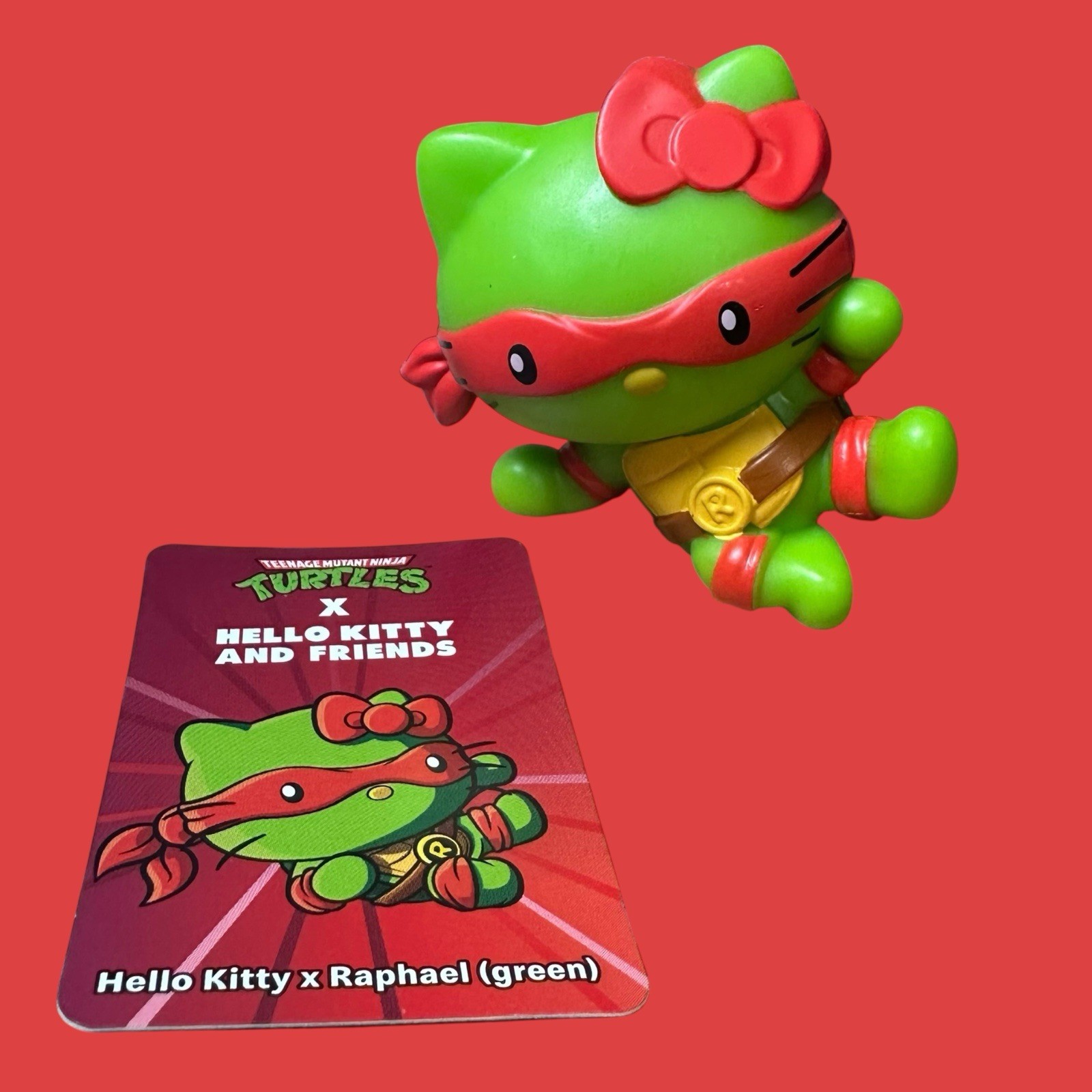 Hello Kitty x TMNT Raphael 2025 McDonald’s Happy Meal Toy Green Mini Figure 2.5”