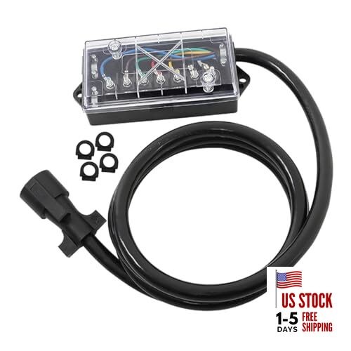  7-Way Trailer Wiring Harness Kit with 8-Foot Trailer Cable 7-Pin Trailer Plug 