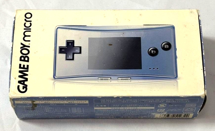 Nintendo Gameboy Micro Blue Console with Box, Manual & Charger Working Japan