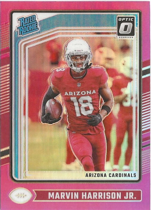 2024 Panini Donruss Optic Marvin Harrison Jr Pink Prizm SP RC Cardinals
