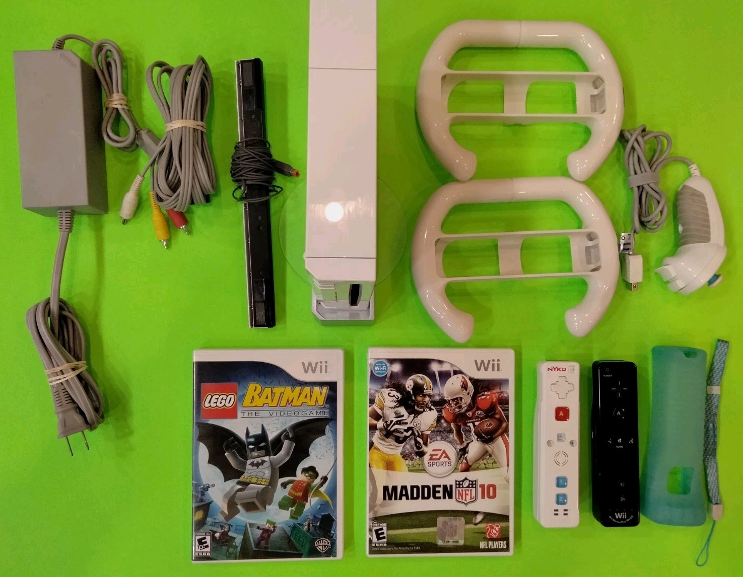 Nintendo Wii Console Bundle with Controllers, Accessories, Madden NFL 10, LEGO …