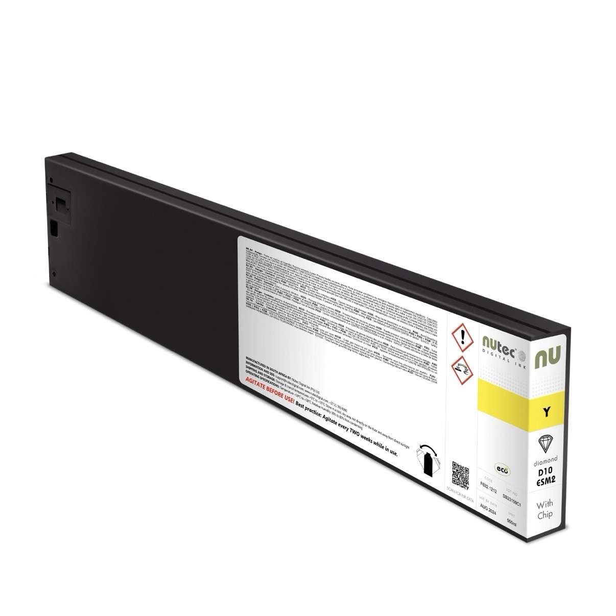 Nutec Diamond D10-ESM2 Yellow Ink 500ml With Chip Eco Solvent F632.1213