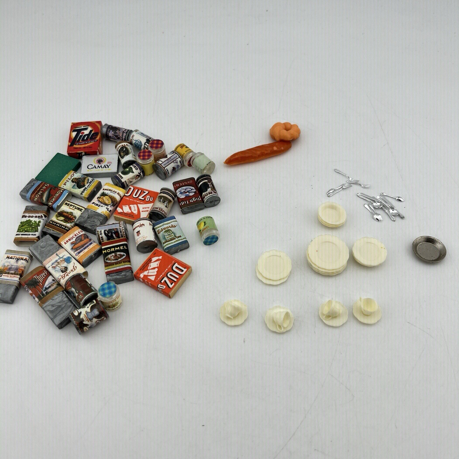 VTG Miniature Food Washing Powder Plates Cups Utensils Lot