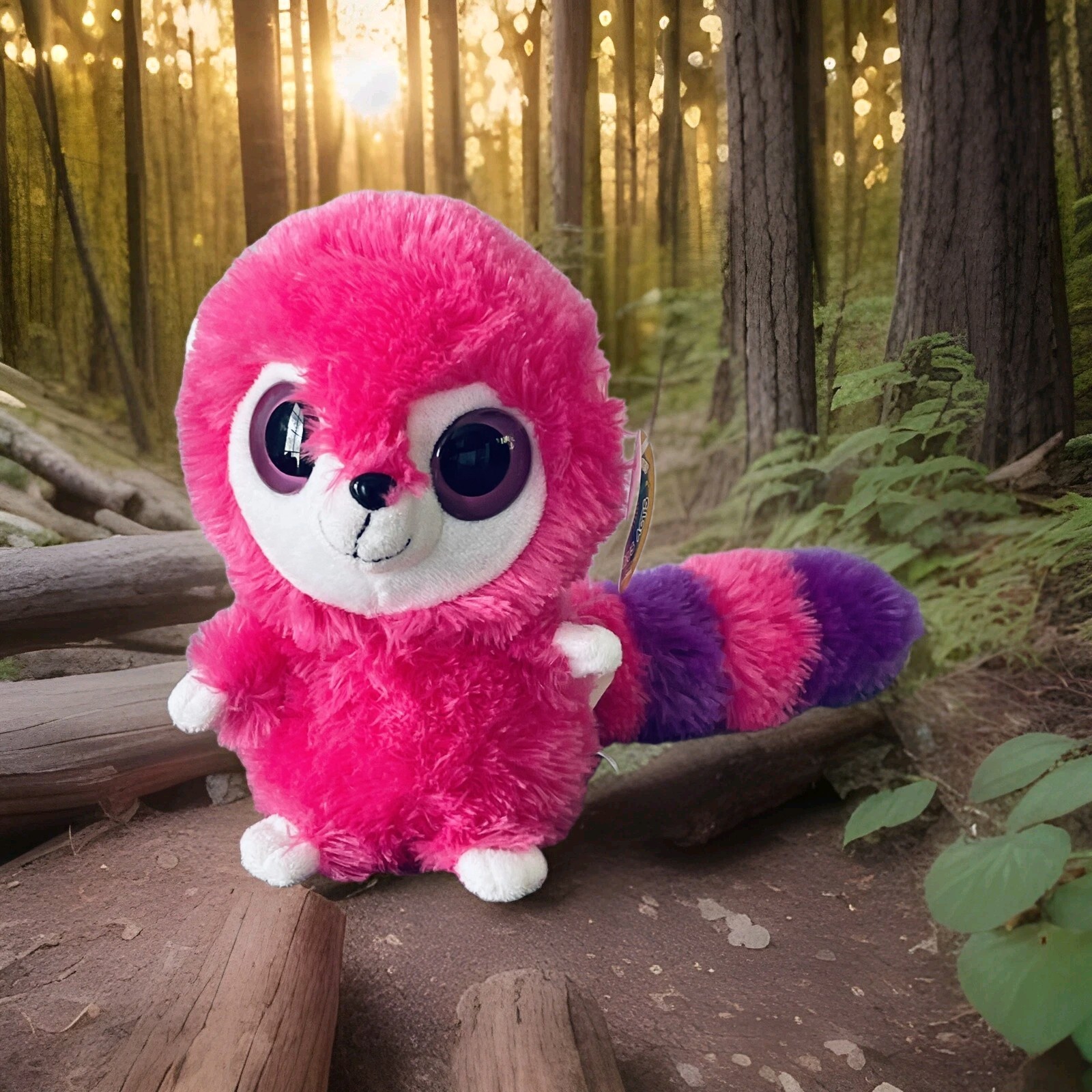  New Circus Circus Las Vegas Plush Pink Racoon  Stuff Animal Toy Pink Purple