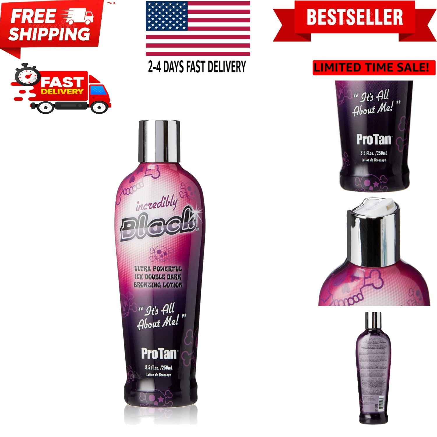 Incredibly Black Double Dark Bronzing Lotion, 8.5 Ounce