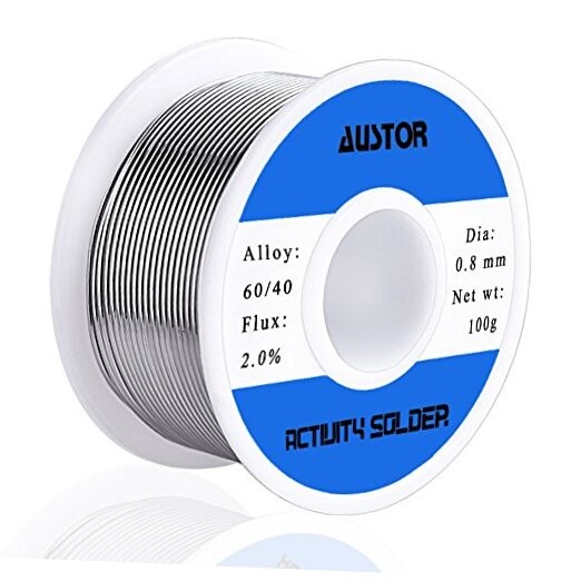 AUSTOR 60-40 Tin Lead Rosin Core Solder Wire for Electrical 0.8mm 100g