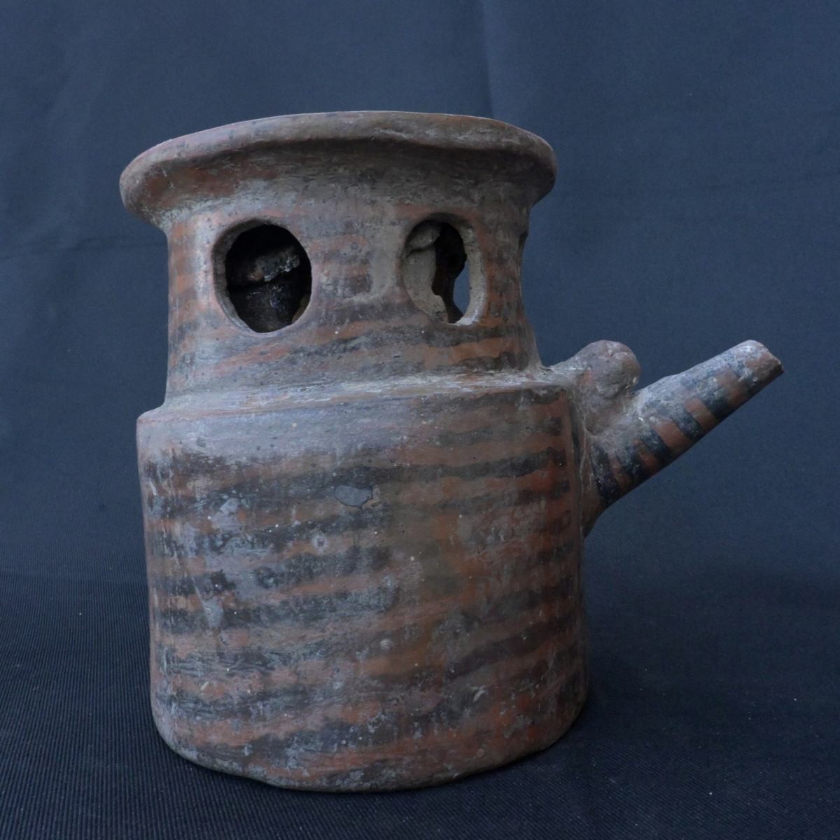 Unique Pre-Columbian Vicus Ceramic Whistle with Intricate Design