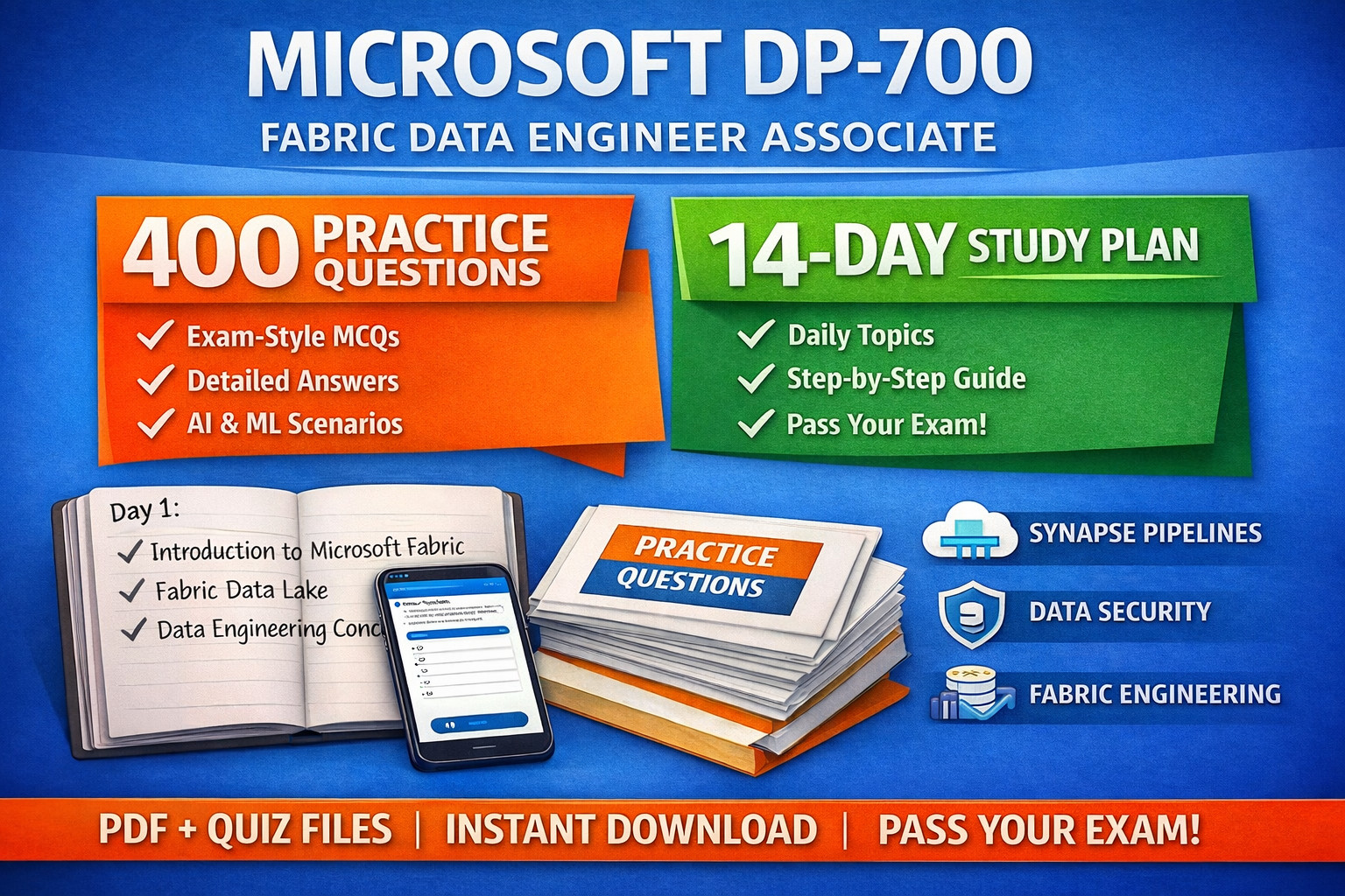 DP-700 –14 day  Study Plan + 200  Practice Questions