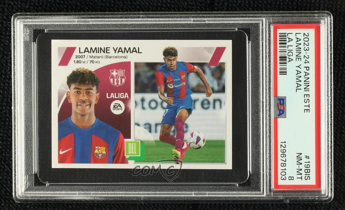 2023 La Liga EA Sports Este Stickers FC Barcelona Coloca Lamine Yamal PSA 8 1r7a