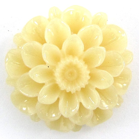 6 pieces 30mm synthetic cream coral carved chrysanthemum flower pendant bead