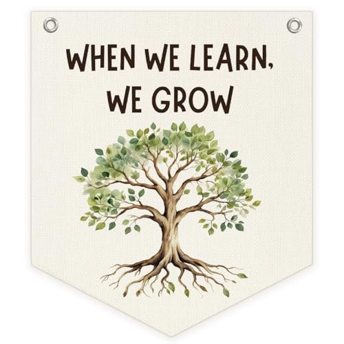 Plant Classroom Decor, Motivational When We Learn We Grow Tree of Life Wall 
