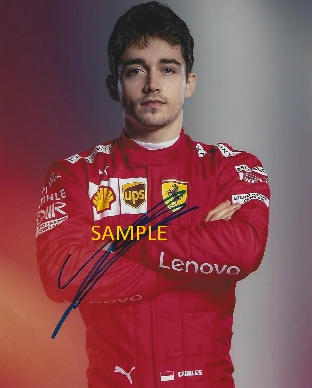 CHARLES LECLERC REPRINT 8X10 PHOTO AUTOGRAPHED SIGNED MAN CAVE GIFT FORMULA ONE