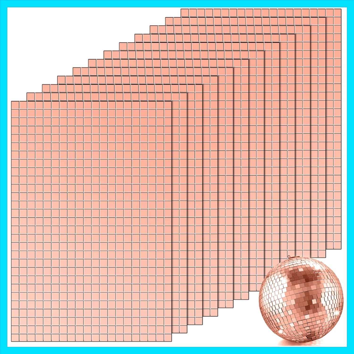Self-Adhesive Disco Mirror Tiles Mosaic Tiles for DIY Craft Projects, 5 x 5 m...