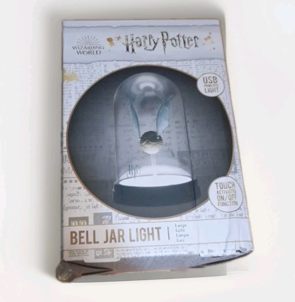 Harry Potter Golden Snitch - Bell Jar Light Touch Lamp By Paladone Jk Rowling 