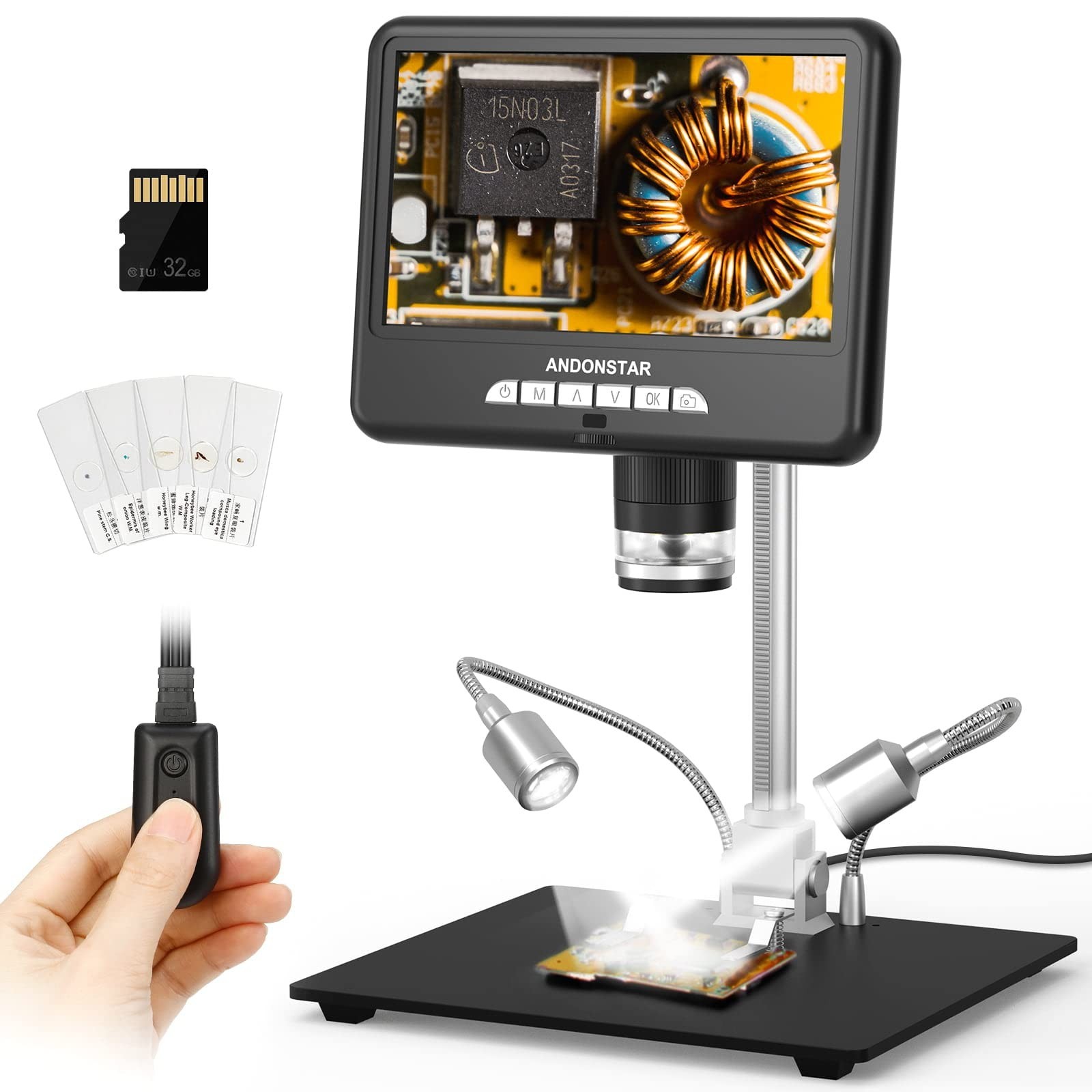 Andonstar HDMI Digital Microscope AD207S-Pro, Soldering Microscope, Coin Micr...