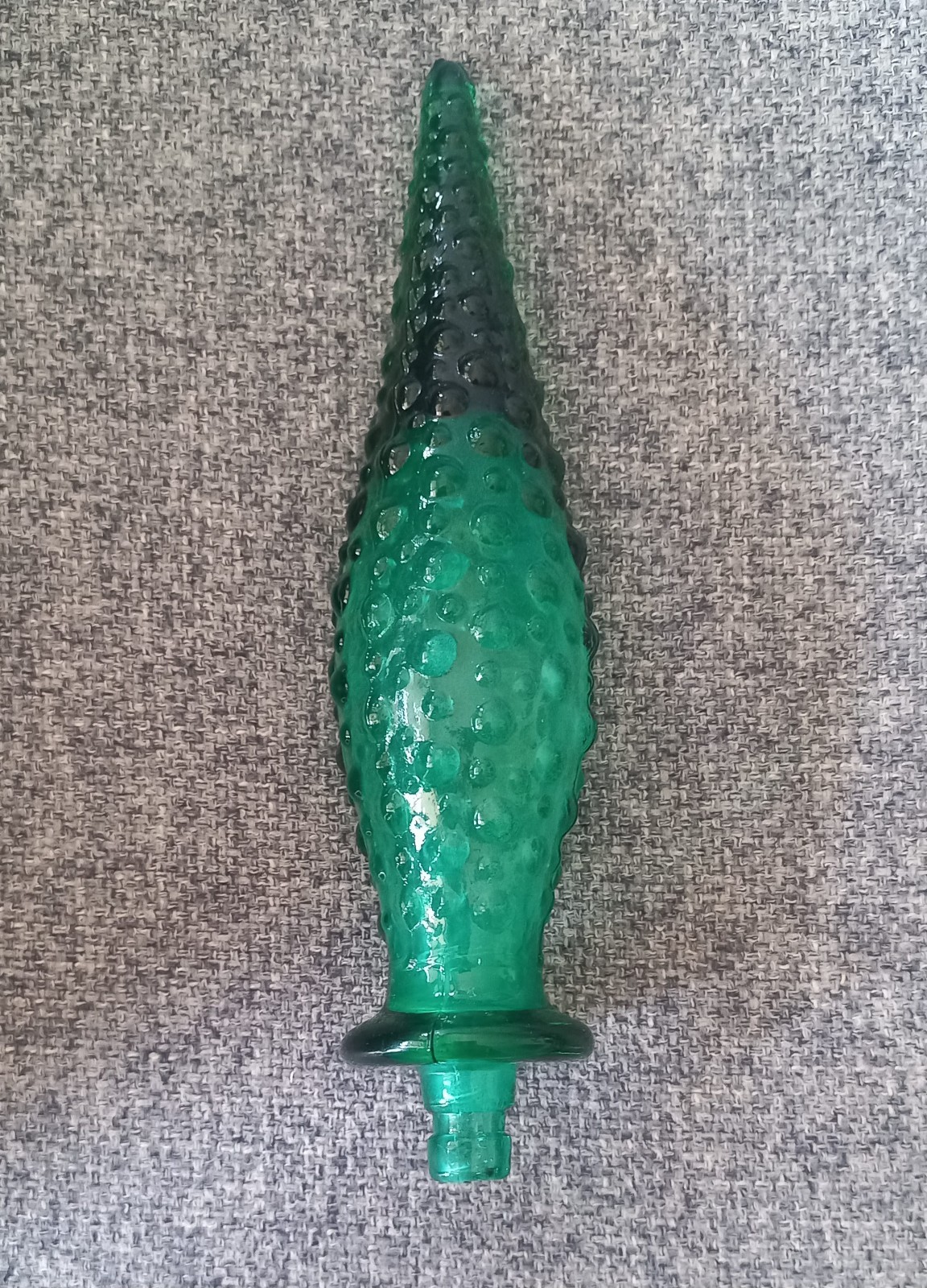Vintage Empoli Italy Green Genie Bottle Stopper 1960s Glass