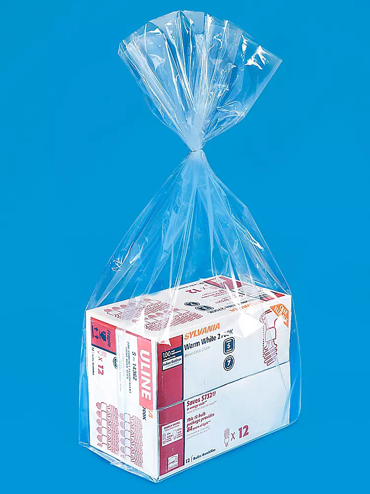 Pack of 500 12 x 8 x 30" 2 Mil Gusseted Poly Bags