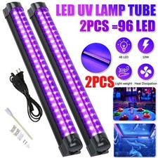 2PCS 48 LED UV Black Light Bar Fixture Ultraviolet Lamp Strip US Plug DJ Party ；